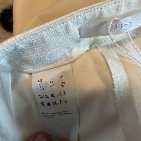 Boss Tiluna Ponte-Knit Trousers Pants Womens Size 8 White Polyester Flat Front - Picture 5 of 7